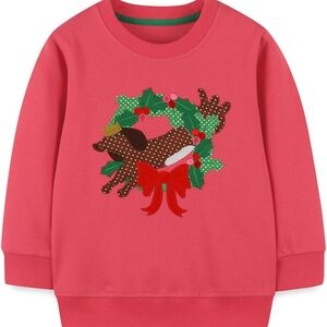 Mini Boden Red and Green Holiday Sweatshirt